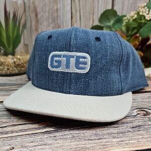 NEW VINTAGE GTE FRONT LINE DENIM SNAPBACK BASEBALL HAT CAP